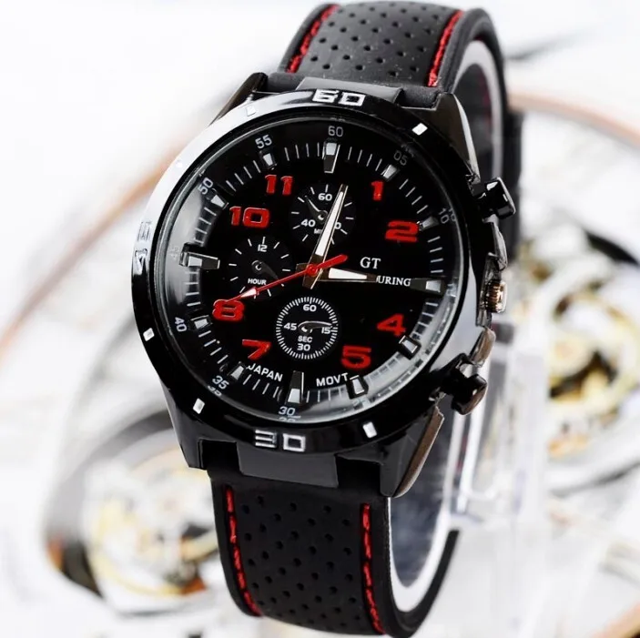 

Brand Fashion Casual Sports Military Men's Watch Clock Luxury Leather strap Calendar Quartz Men Watches 6 Color Wristwatches