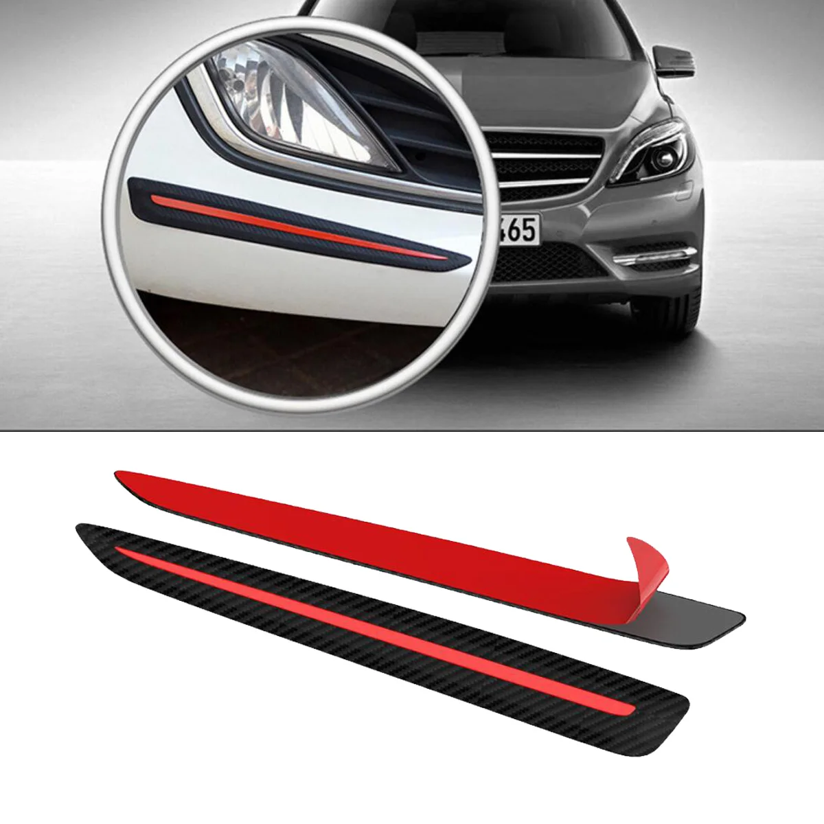 

2pcs Car Bumper Protector Guard Strip Auto SUV Front Rear Bumper Corner Anti-Scratch Anti Collision Protective Soft Sticker Bar