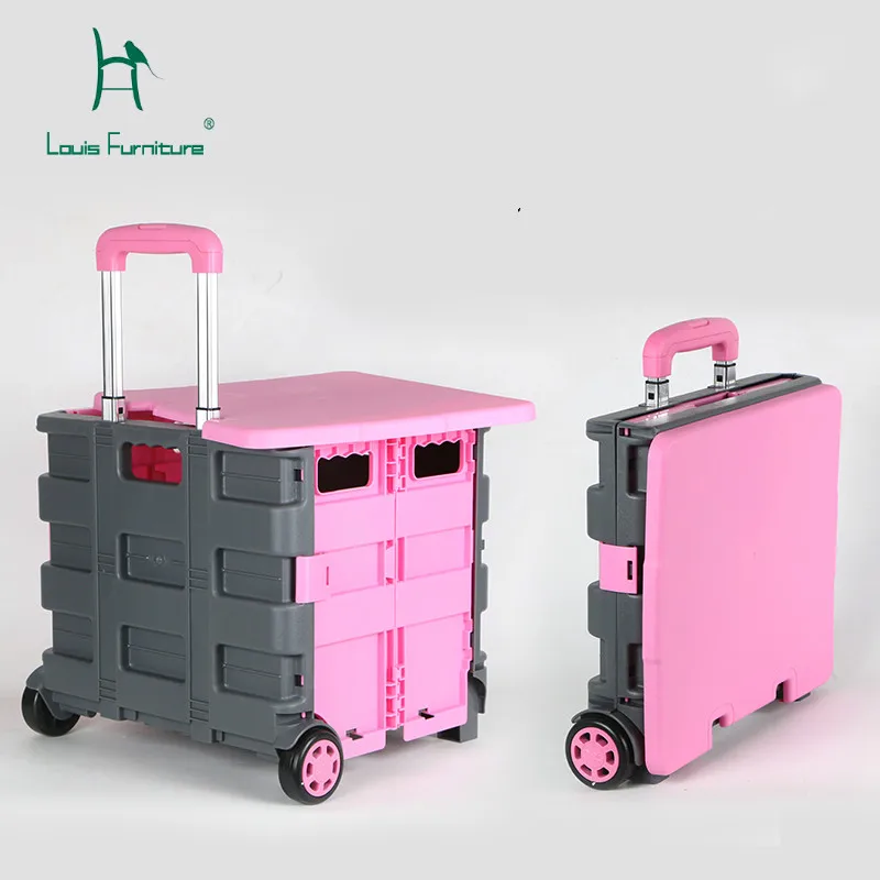 

Louis Fashion Trolleys Shopping Small Folding Supermarket Old Man's Cart Can Be Used as a Portable Household