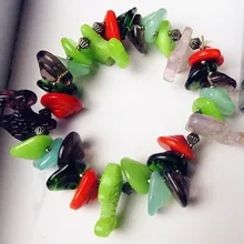 На заказ муранская ручная работа Мини Стеклянная рыба, фигурки раковины креативный Морской стиль стеклянный браслет аксессуары ювелирное изделие в подарок с подвесками