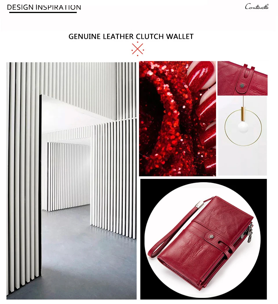 Cellphone Clutch Bag For Ladies Genuine Leather Women Wallets High Quallity Zipper Coin Purse Card Holder Trifold Long Wallet