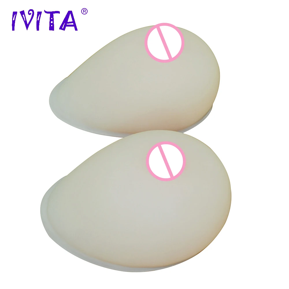 

IVITA 6000g Artificial White Fake Boobs Realistic Silicone Breast Forms Super Soft Breast For Transgender Shemale Mastectomy