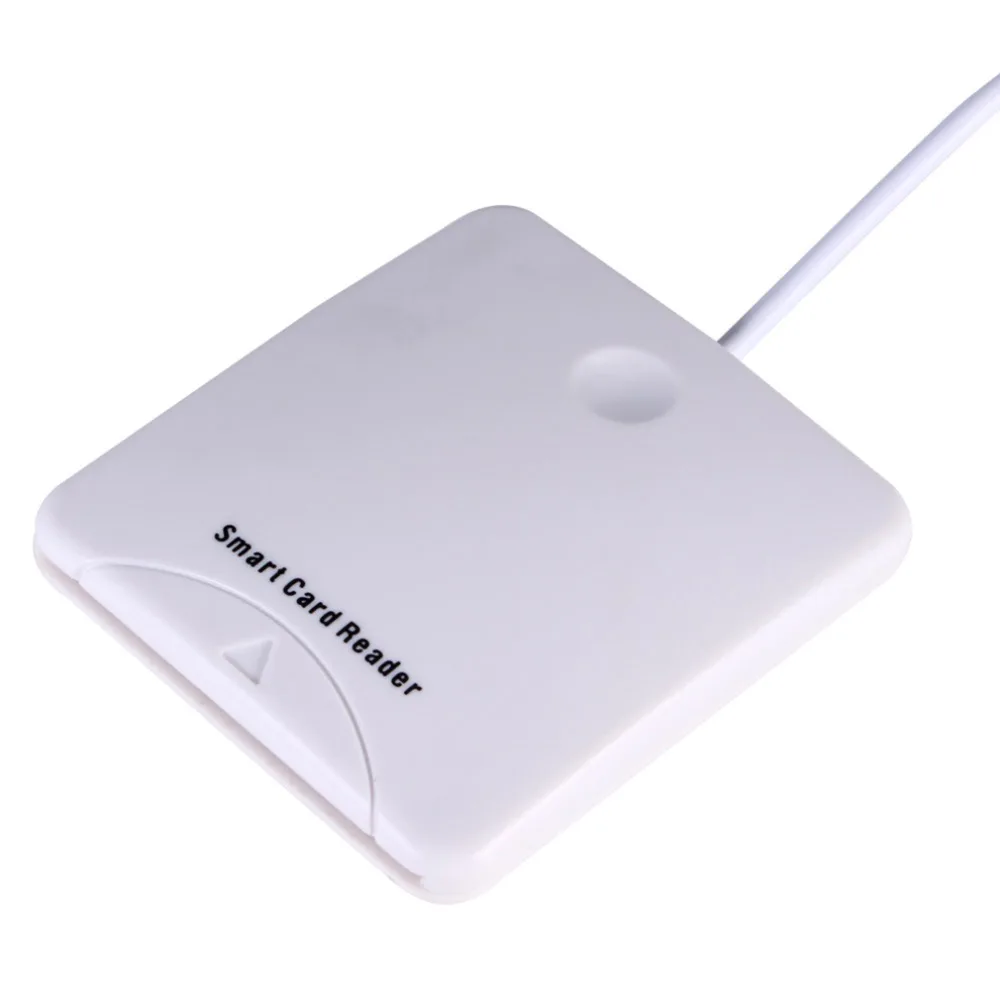 Portable White ABS USB Contact Smart Chip Card IC Cards Reader with SIM Slot