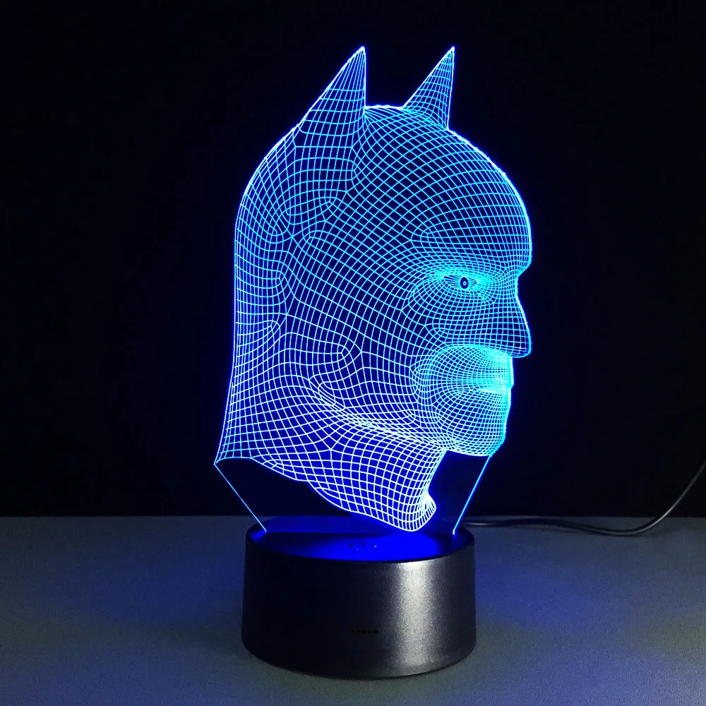 3d светильник Бэтмен с дистанционным управлением Цветные светильники детский