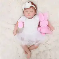 Rebor girl doll white dress silicone baby dolls toys for child gift 20"48cm soft cloth body bebe dolls realista menina bonecas