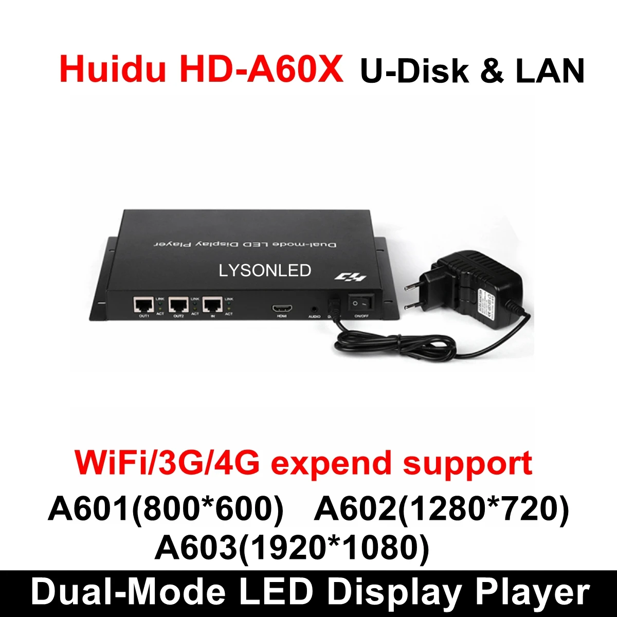 Huidu HD-A601 HD-A602 HD-A603 полный Цвет асинхронный и синхронизации c-типа изоляция Двухрежимная светодиодный контроллер светодиодный дисплей проигрывателя, 3g/4G/WiFi тратить Поддержка