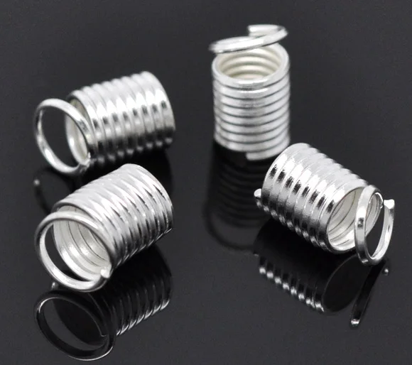 

DoreenBeads Alloy Necklace Cord End Tips Tubes Silver Plated Stripe Pattern 9mm( 3/8") x 5mm( 2/8"), 45 PCs