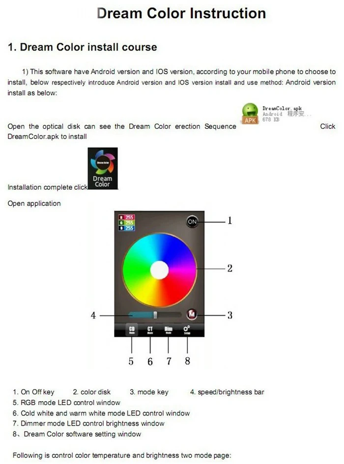 RGB LED контроллер Iphone Android мобильного телефона WI-FI пульта дистанционного управления диммер Цветовая температура регулировки Бесплатная