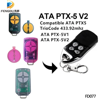 

2PCS ATA PTX5 v2 TrioCode Garage Door Remote Replacement ATA PTX-5 gate control handheld transmitter 433.92mhz rolling code