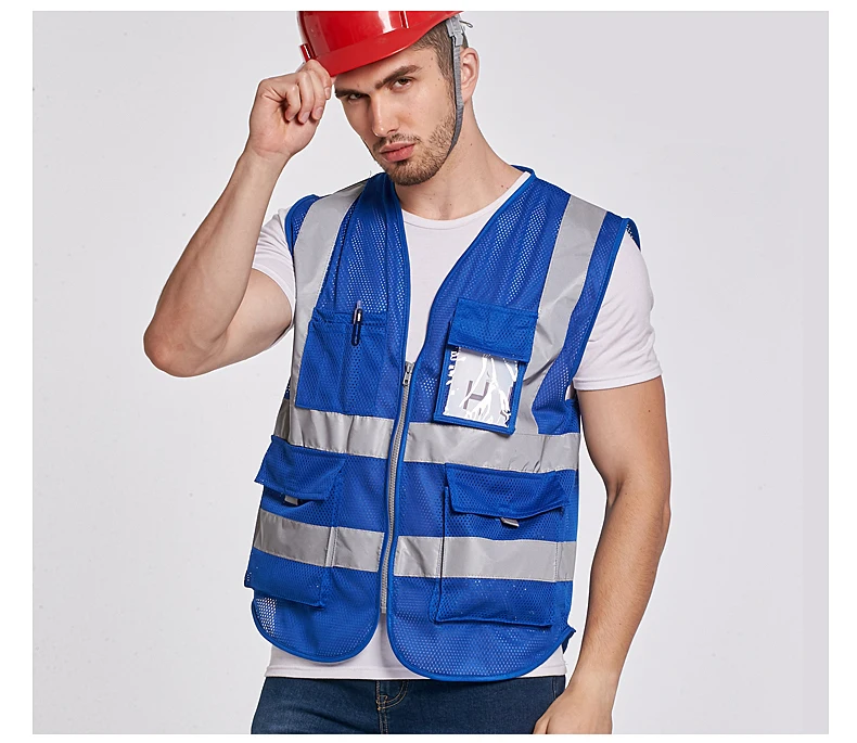 SFVEST мужской женский жилет HI VIS VIZ execior, жилет, два дюйма, ширина, светоотражающий, безопасный, большие карманы