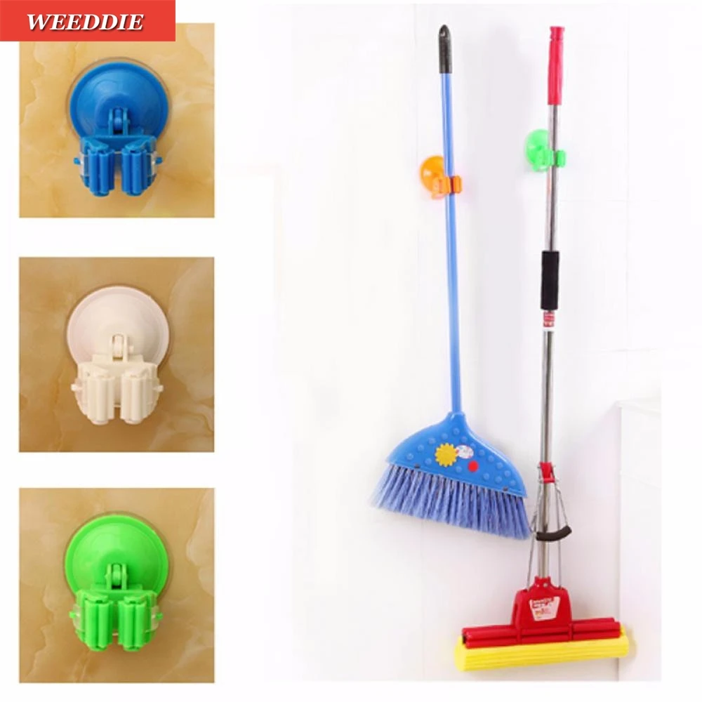 Mop Broom Suction Cup Holder Wall Vacuum Hanger House Organizer Storage