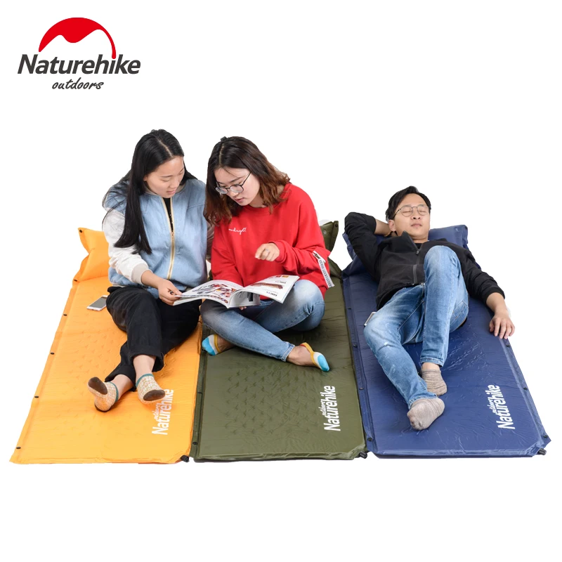 Naturehike في واحد 1 نفخ فراش خفيفة التخييم الإسفنج النوم منصات في الهواء الطلق مقاوم للرطوبة وسادة نزهة يمكن الربط