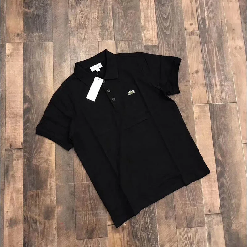 LACOSTE LEGEND Running Shirt Men Quick Dry Breathable T-Shirts Black Short Sleeve High Quality Pure Cotton LACOSTE LEGEND Running Shirt Men Quick Dry Breathable T-Shirts Black Short Sleeve High Quality Pure Cotton