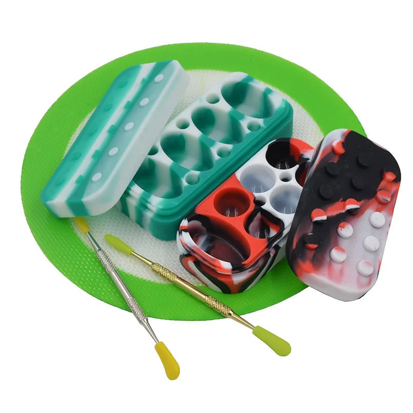 

75ml silicone wax Container+7 in 1 34ml Dab butane/slick oil wax Jar+2pc Non Stick Dabber Carvers Dab tool+Silicone hash oil Mat