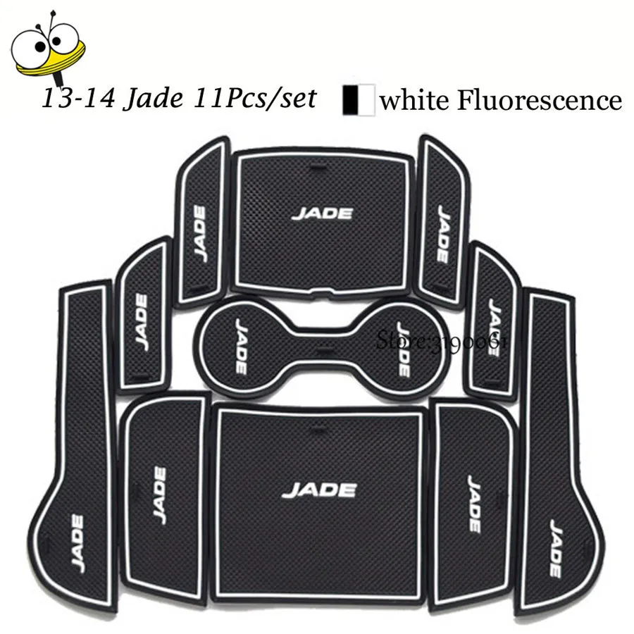 

Car Interior Accessories Rubber Auto Luminous Gate Door Pad For 2013-2014 Honda Jade Anti-Slip Cup Holder Mat Cover Cushion