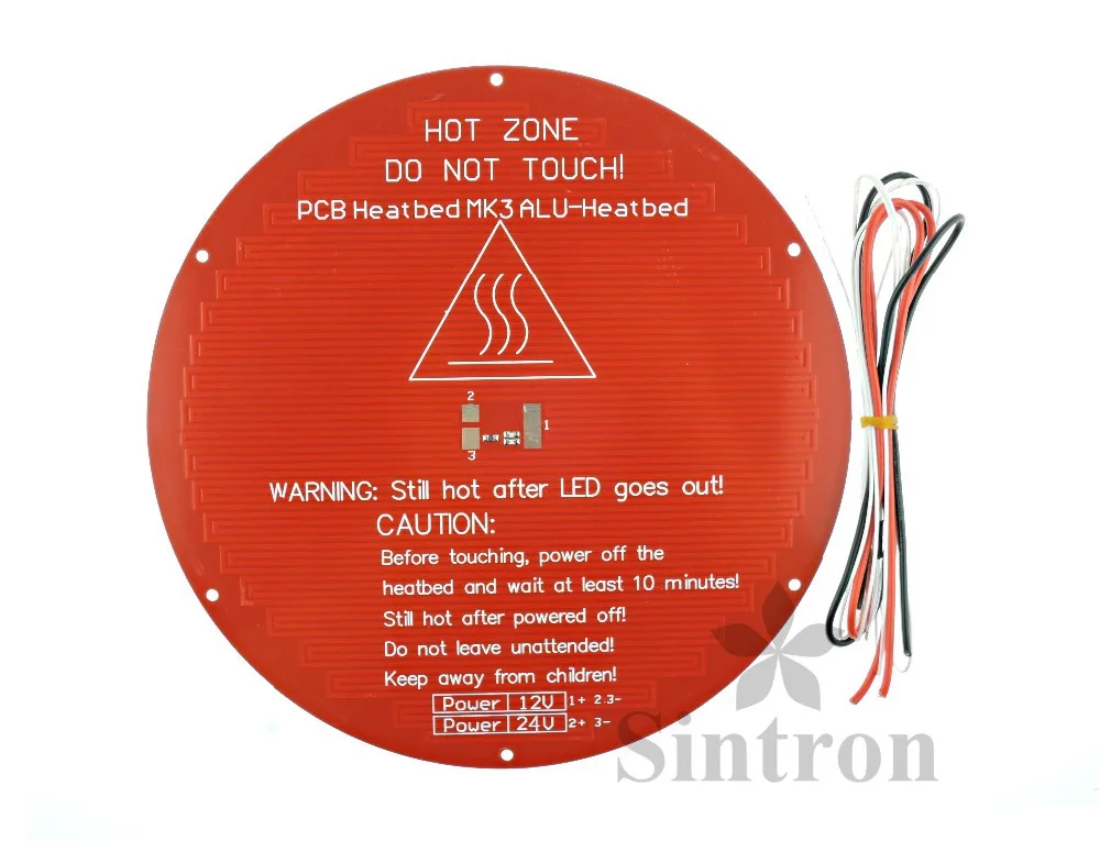 

[Sintron] Free Shipping!!3D Printer Round Aluminum Plate MK3 Reprap Heated Heat Bed for Delta Rostock Kossel Mini,Thickness 3mm