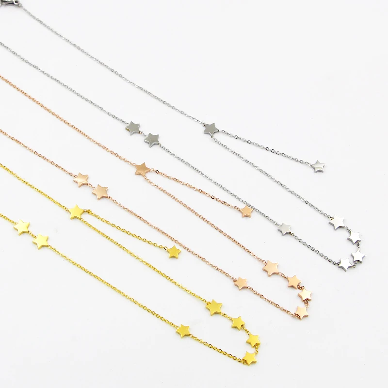 

Fashion Beautiful Design Silver Gold Rose Gold Color Star Pendant Necklace for Woman Party Stainless Steel Jewelry Gift