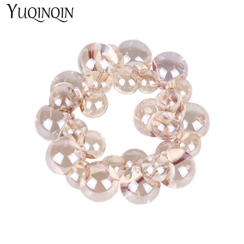 

Trendy Fashion Resin Cuff Women Bracelet and Bangles Stretch Acrylic Small Round Beaded Bracelets Girl Charms New Jewelry 2019