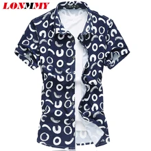 LONMMY M-7XL мужские s рубашки Мерсеризованный Хлопок Эластичность camisa social рубашка мужская, с коротким рукавом модная мужская рубашка лето