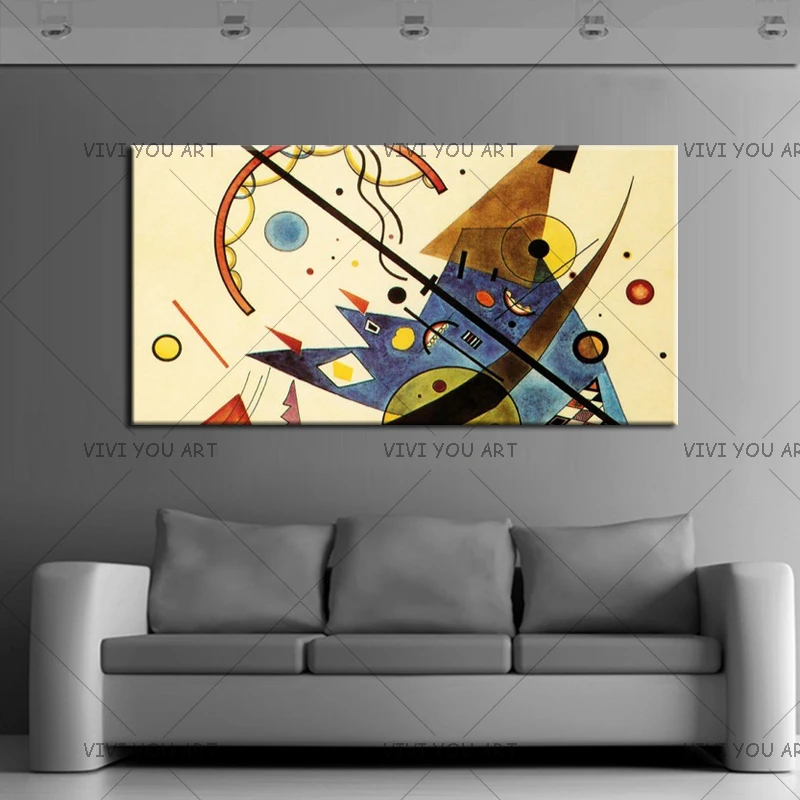 Новый Граффити Небесно Голубой мультфильм абстрактный Wassily Kandinsky масляная