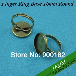16 мм основа для камеи под старую бронзу палец поддон для колец, регулируемое кольцо гнездовая оправа отлично подходит для стекла Cabochons или камней