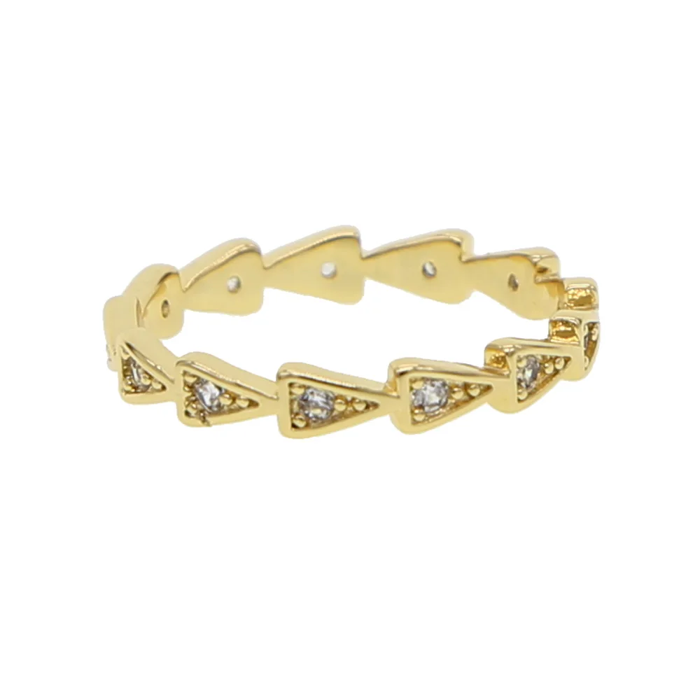 

Luxury One Row Shine bling Cubic Zirconia geometric simple Eternity Rings Fashion gold Color Wedding Band ring