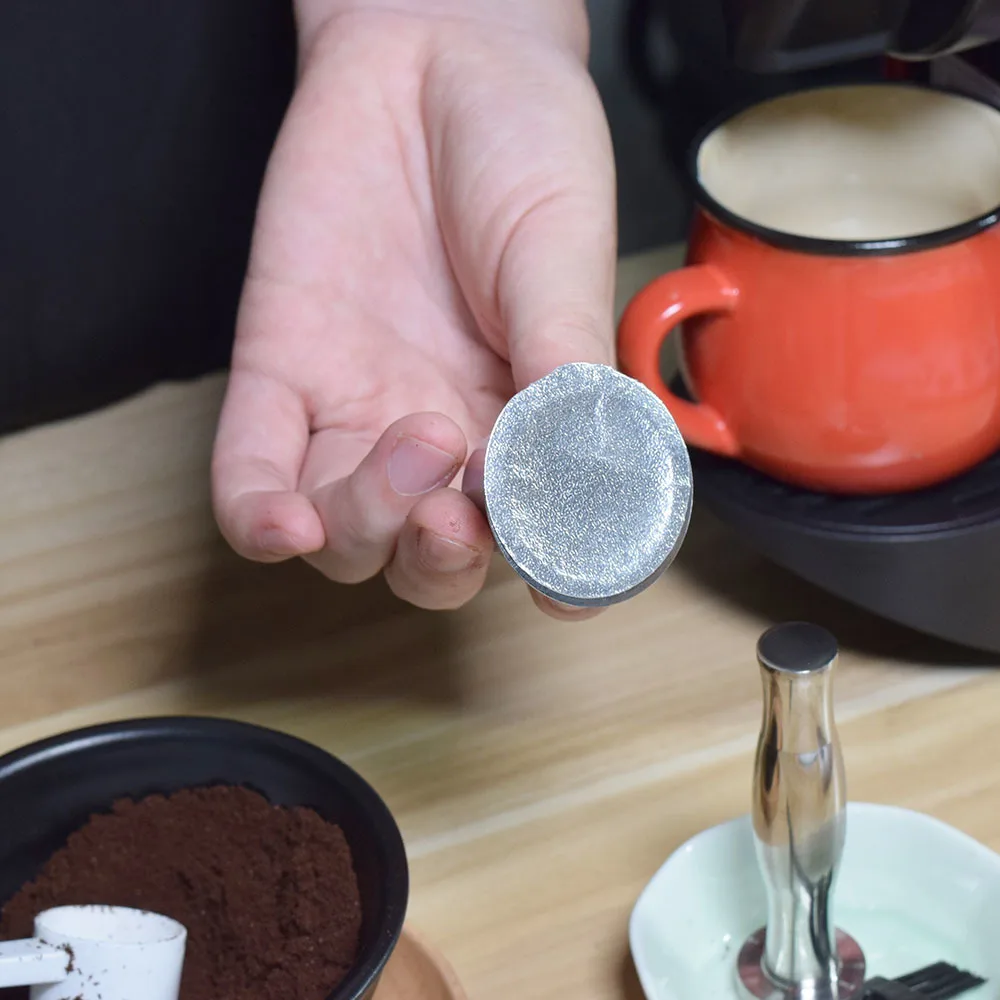 2000 шт клейкие алюминиевые крышки для наполнения пустые одноразовые многоразовые капсулы Nespresso кофейная пленка Nespresso