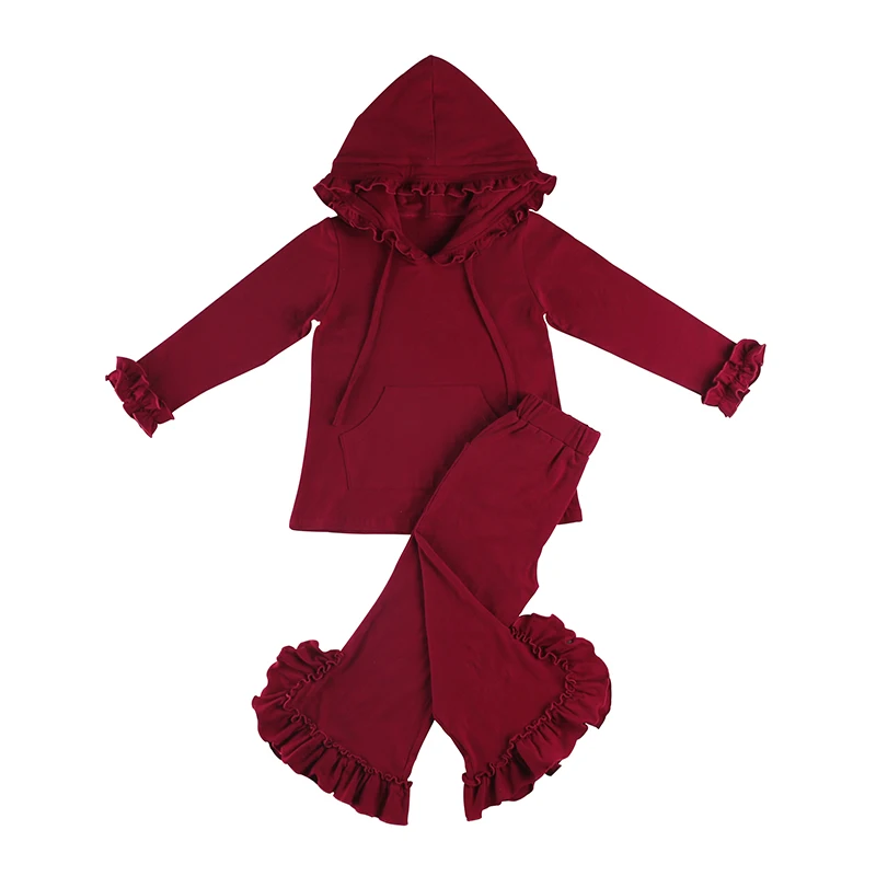 US $87.17 Kaiya Angel Toddler Girls Clothing Sets Autumn Winter Children Clothes Hoodie TopsRuffles Trousers Solid Outfits