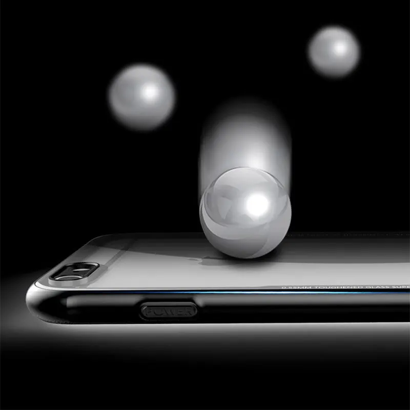 Ascromy For iPhone X Case Hybrid Tempered Glass Protective Soft Bumper Shockproof Cover For iPhone 8 Plus 7 6 6S 10 AccessorieS (5)