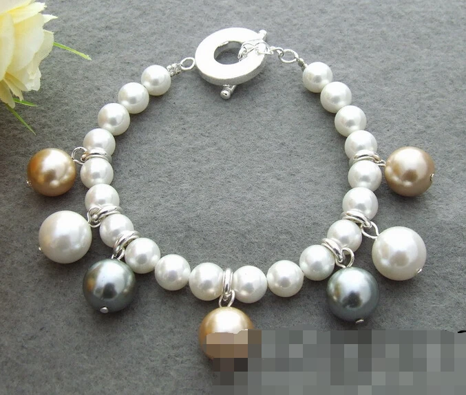 

free shipping 09751 Sea Shell pearl Bracelet