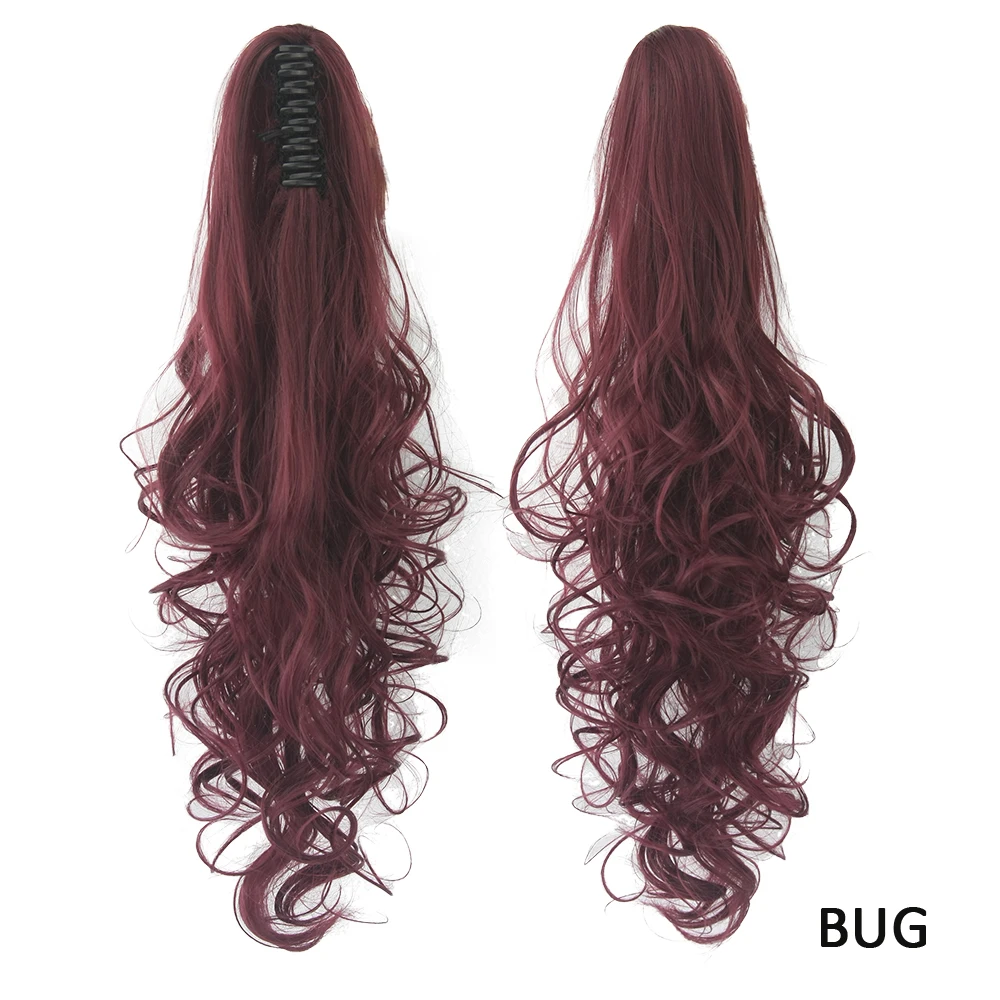 Soowee 60cm Curly Clip In Hair Ponytail Synthetic Hair Extensions Claw Ponytails Little Pony Tail Horse Clips for Women