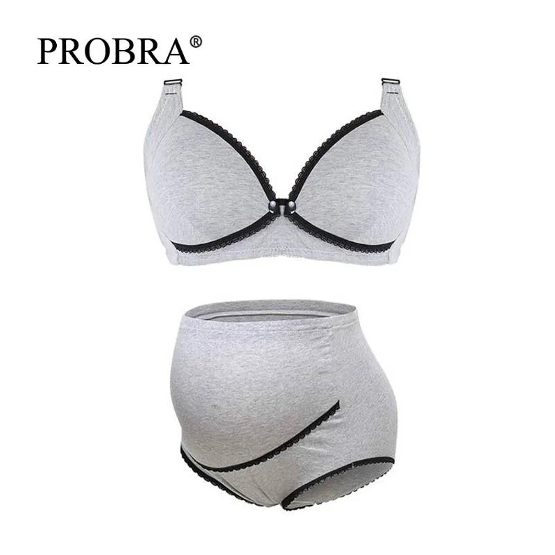 

2Pcs/Sets Pregnancy Bra + Panties Breastfeeding Japan Antibacterial Cotton Maternity Underwear Fashion Lingerie Bras Breathable