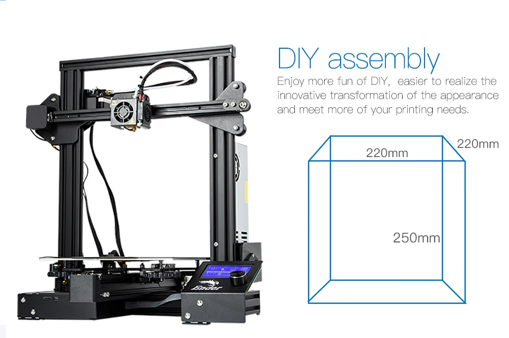 CREALITY 3D Ender-3 PRO 3d принтер обновленная Магнитная пластина для сборки, запасная мощность, печать, сделай сам, комплект MeanWell, источник питания