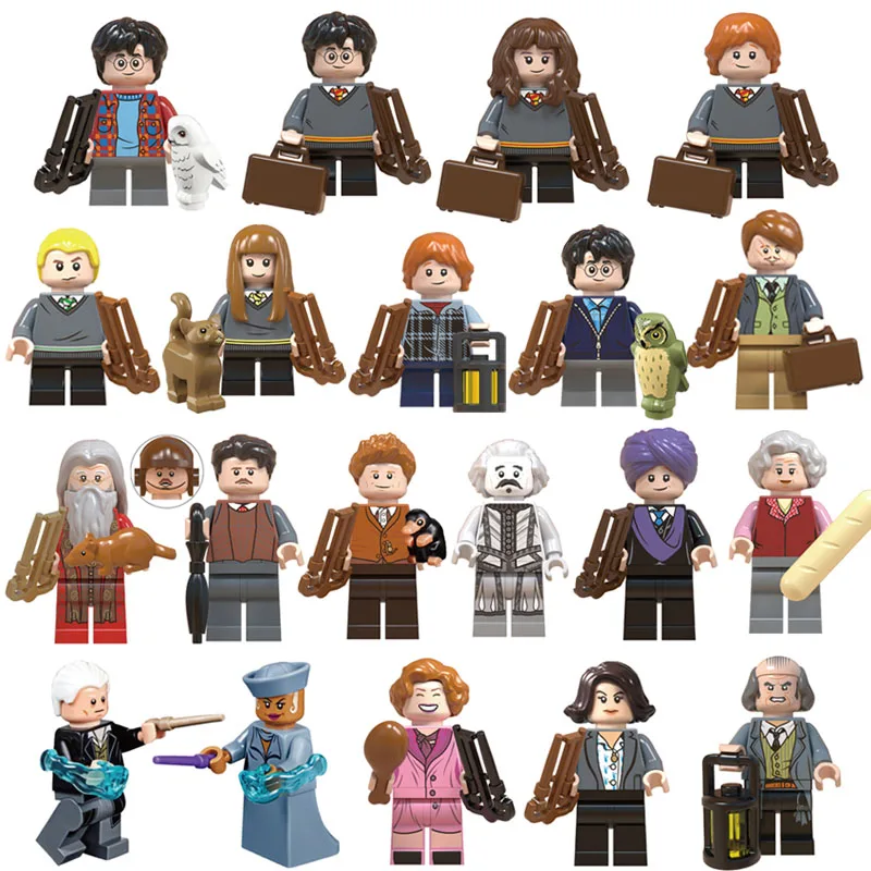 

Harry Potter Filch Lord Voldemort Trolley Witch Professore Lupi Mini Action Figure Toy Building Block Brick Compatible with lego