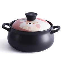 Новое поступление, картонные милые эмалированные керамические суповые горшки, кастрюля для тушения, кастрюля, большое предложение, соусная керамическая кастрюля, кухонная посуда