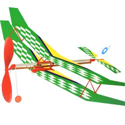 DIY Резиновая лента Powered Biplane Aircraft для маленьких детей на открытом воздухе в сборе Plane Kit