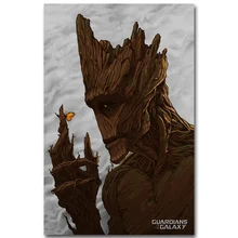 Groot – Guardian of The Galaxy Art Silk Fabric Poster Print 13×20 inch Superheroes Movie Picture for Living Room Wall Decor 001