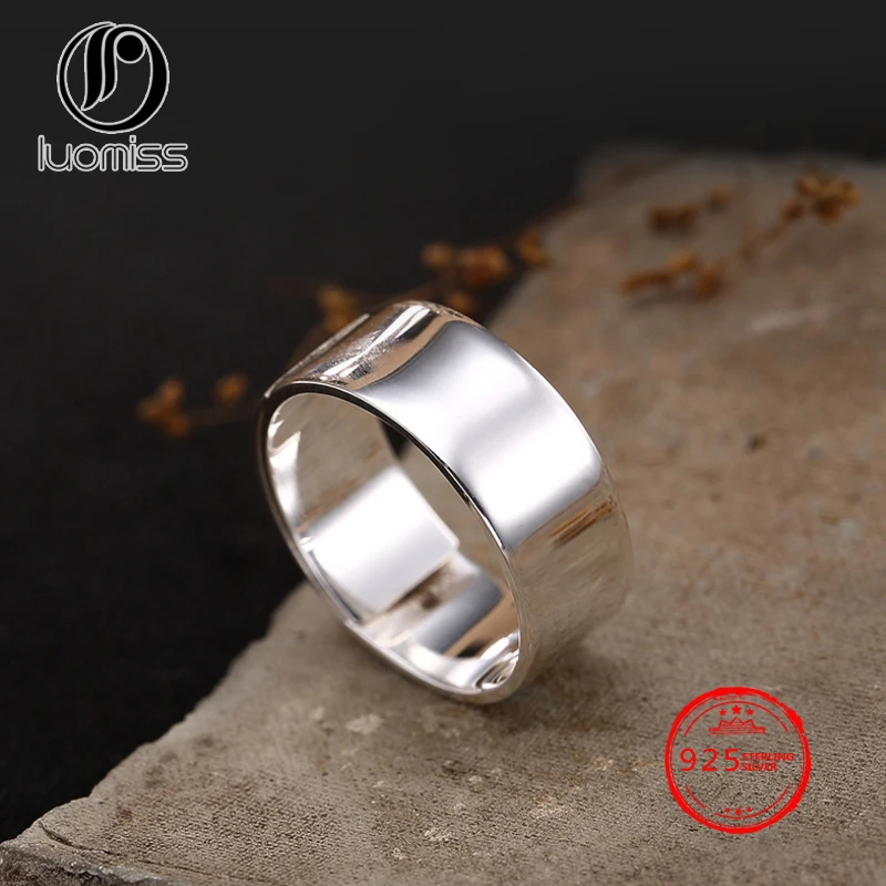 

7mm S925 Silver Korean Version of the smooth fashion simple Joker sterling silver couple wholesale ring