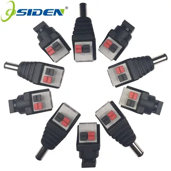 

OSIDEN DC Connector for LED Strip Design Clip Spring Connector 5.5*2.1mm Male Female DC Connector Adapter, 5pcs/lot.