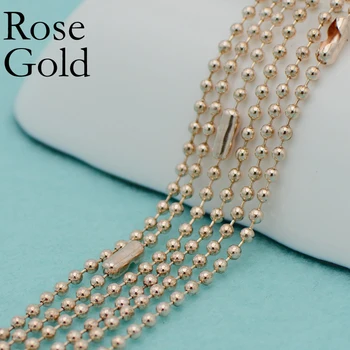 

50 pcs - 24 & 30 Inch Rose Gold Ball Chain Necklace, Rose Gold 2.4mm Ball Chain, Rose Gold Bead Chain, Rose Gold Chain Necklace