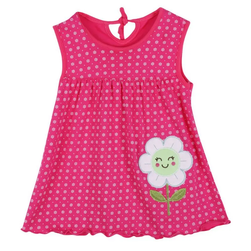 

New Fashions Summer Cute Infant Baby Girl Dress Sleeveless Flowers Printed A-Line One Piece Mini Dress 0-2Y