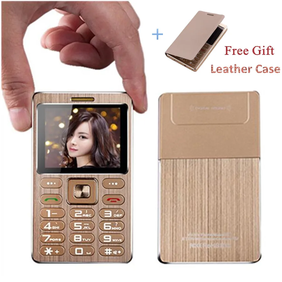 

Card Phone A10 Mini Luxury Cell Phone Bar Dual Sim Mp3 Bluetooth Dial 3.5mm Earphone Jack Remote Camera Push-button Mobile Phone