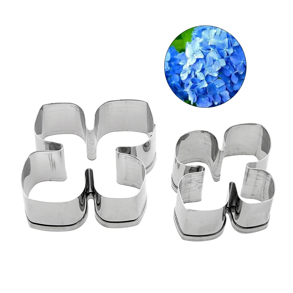 

2pcs/lot Hydrangea Petals Cookie Cutter Stainless Steel Fondant Mould Wedding Cake Decorations DIY Pastry Tool Baking Mold