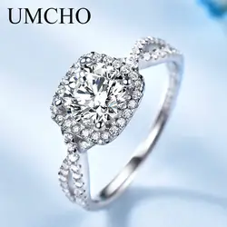 UMCHO романтические Твердые 925 пробы 100% серебряные кольца обручальные кольца Шарм кольца для женщин обручение подарок на день св