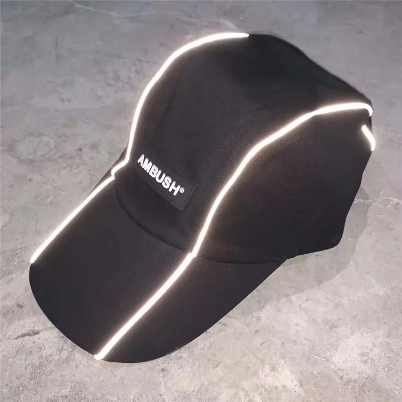 

19ss AMBUSH Caps Women Men 3M Reflective Hip Hop AMBUSH Baseball Caps