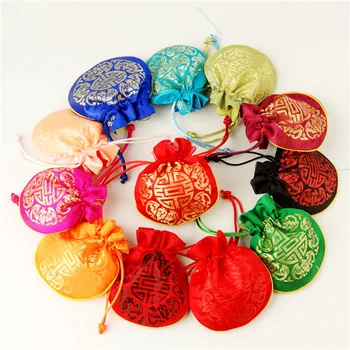 

Wholesale 11.5cmx11cm China silk organza wedding jewelry gift kits bag 5pc/lot