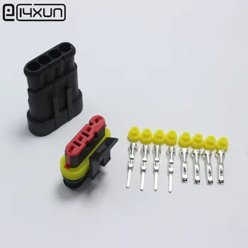 

10sets 1.5 Auto Terminal Connection Sets 4Pin HID Waterproof Electrical Wire Connector Kit for Car Motorcycle Boat ect