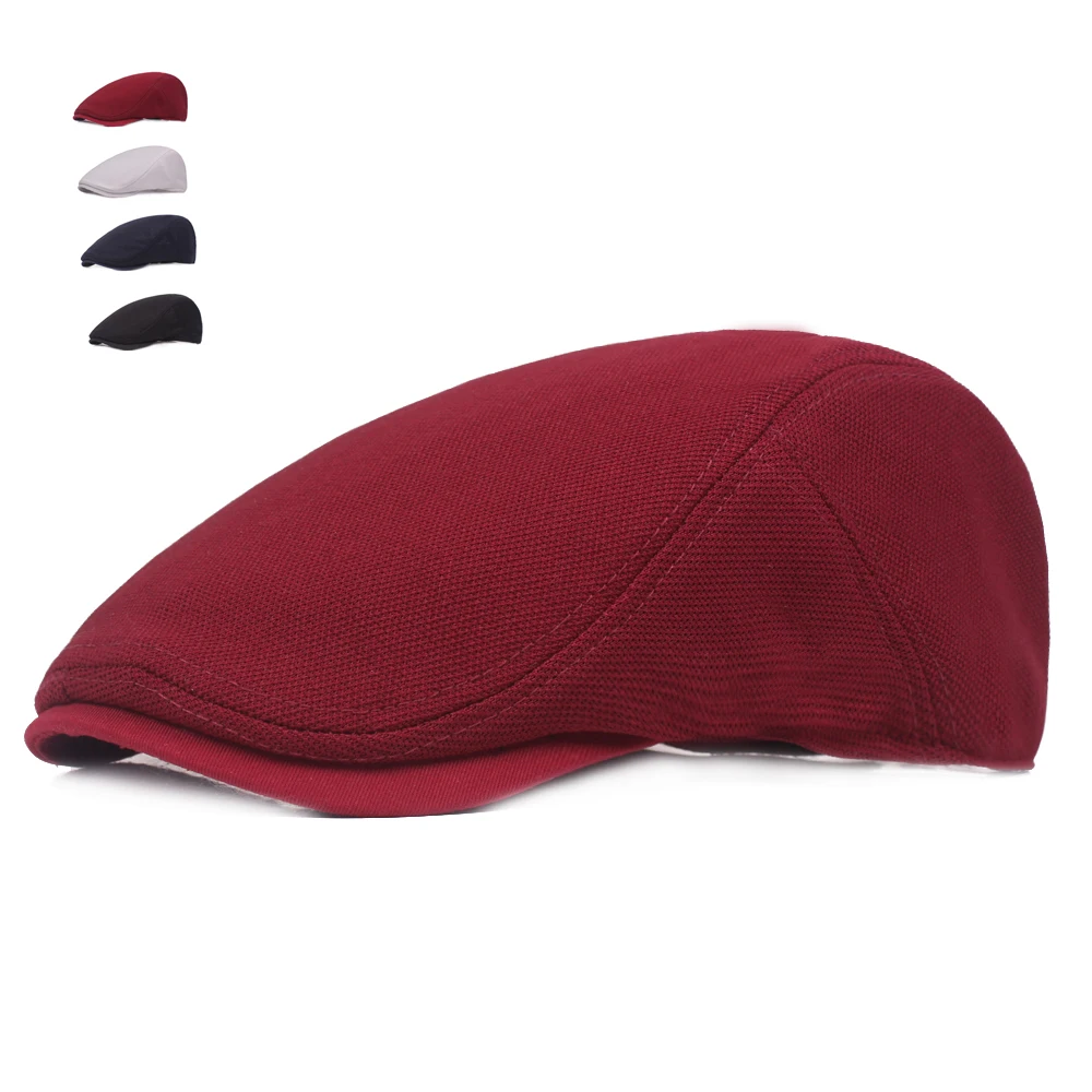 

Solid Summer Berets for Men Casual Cotton Caps Men and Women British Style Visors Sun Hats Adult Flat Casquette