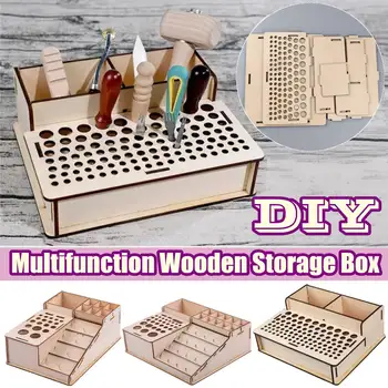 

3 Sizes Wooden Leathercraft Tools Rack Stand Wooden Storsge Box Leather Craft Stamping Punching Tools Holder Organizer