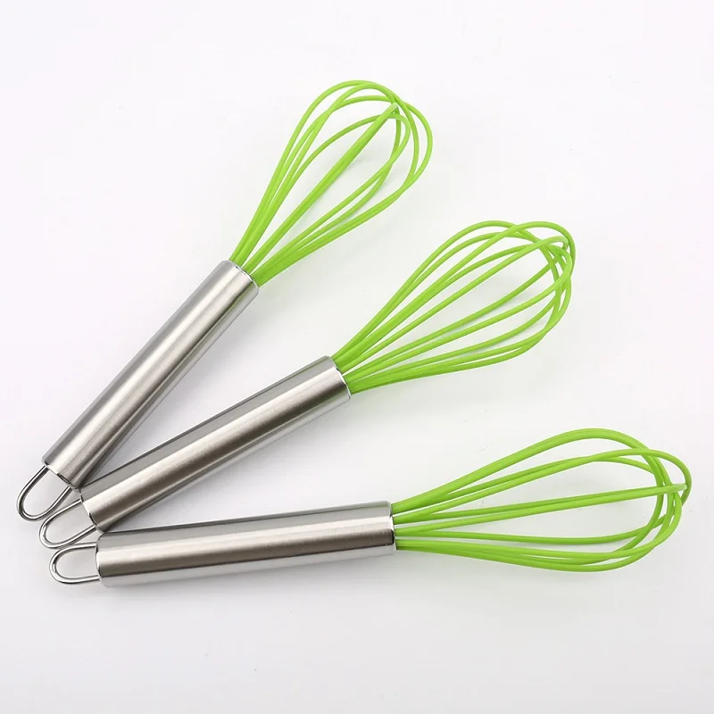 9 Inch Whisk Mixer Egg Beater Silicone Egg Beaters Kitchen Tools Hand Egg Mixer Cooking Foamer Food Grade Silicone Soap Blender